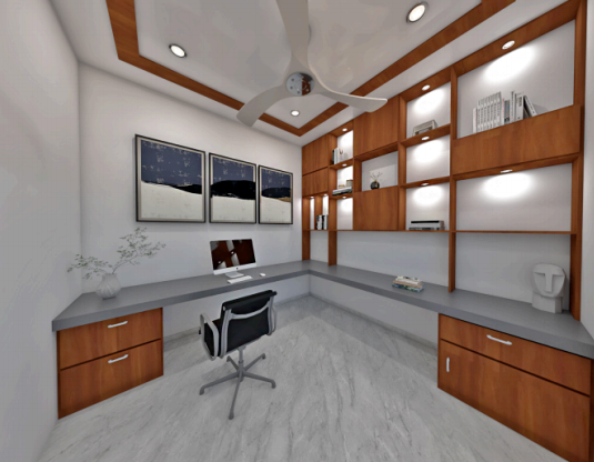 Simple And Minimalist Design Of Study Room